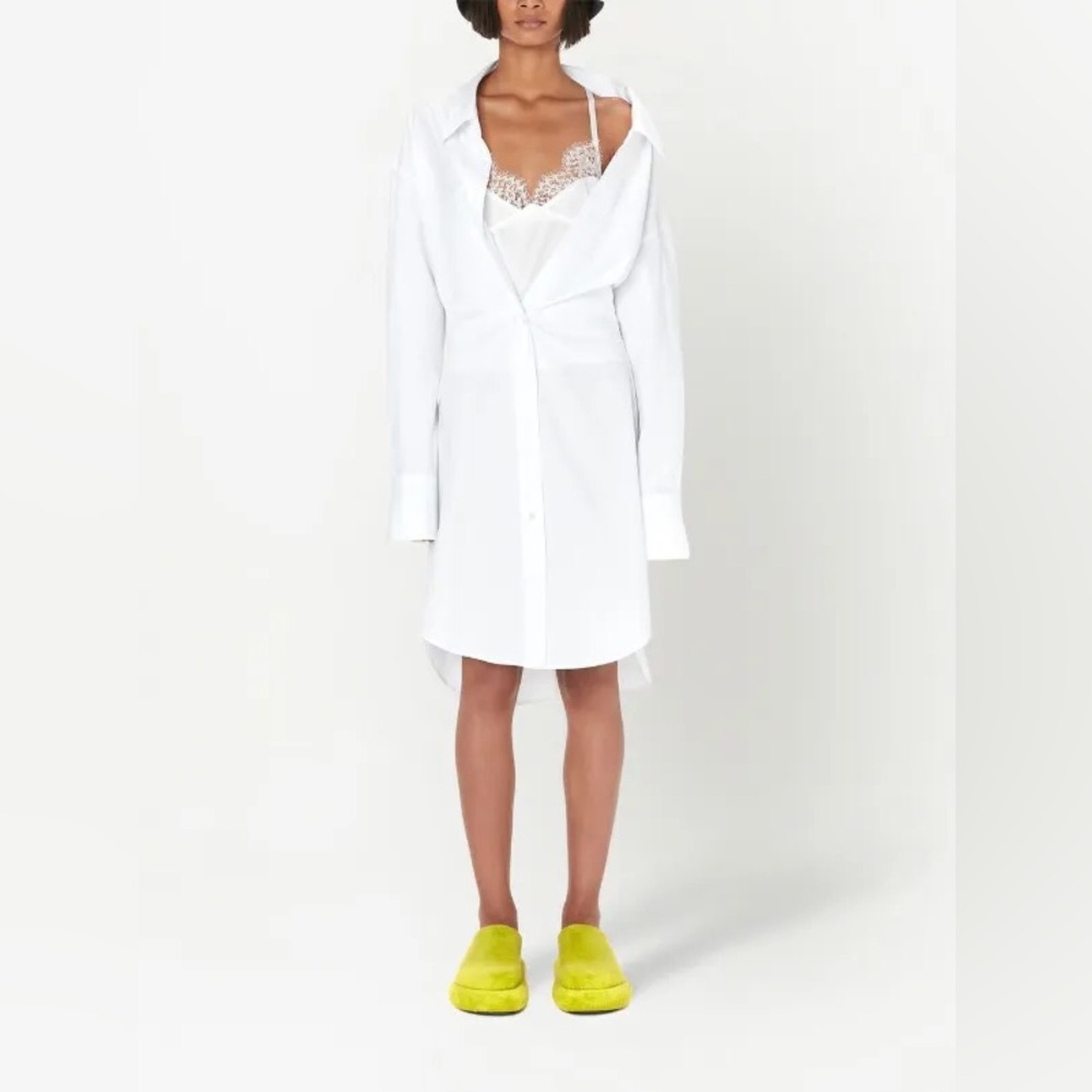 JW ANDERSON Lace Detail Shirt Dress US 2